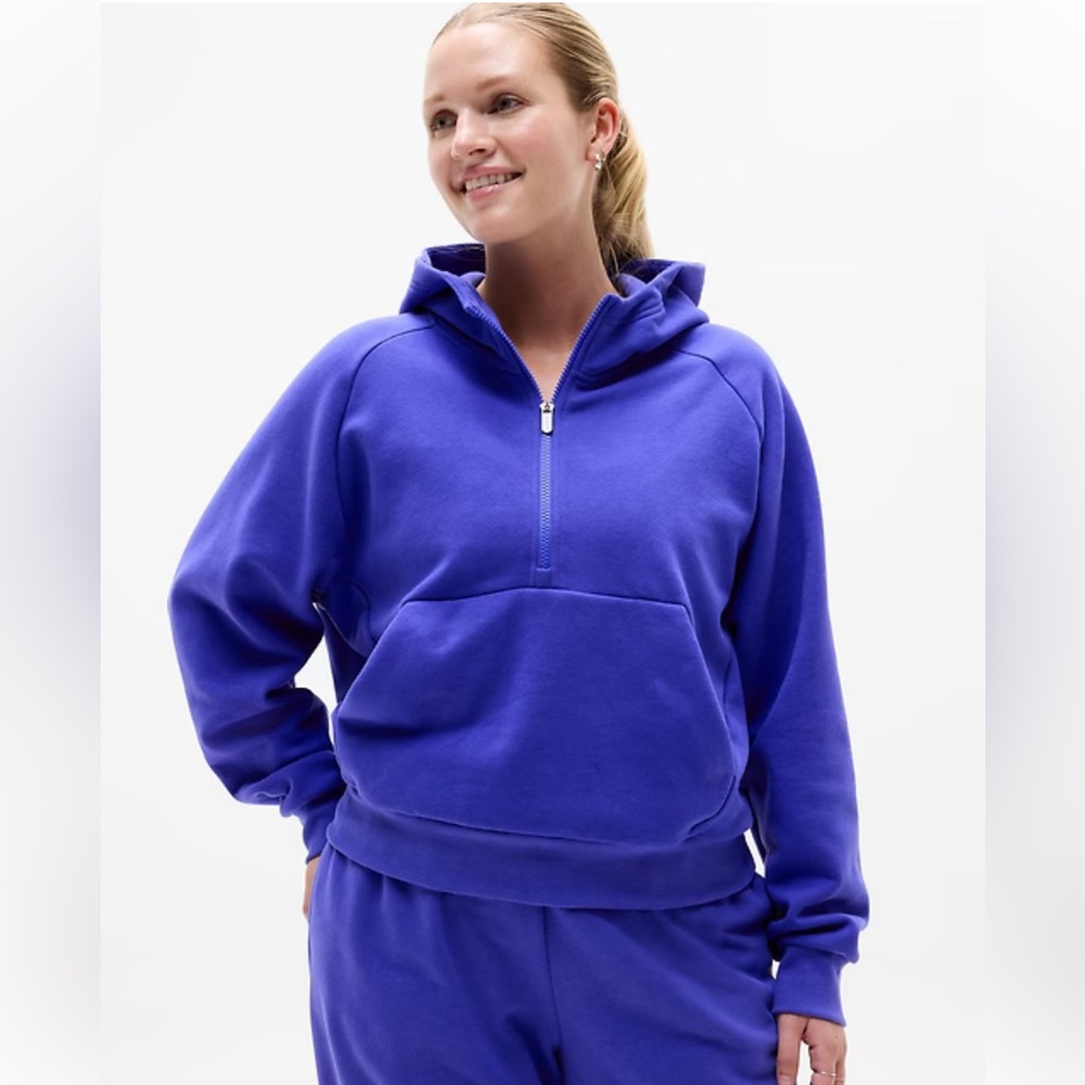 Athleta Forever Fleece Easy 1/2 Zip Hoodie